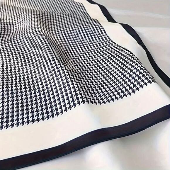 Silky Scarf Simple Pattern Scarf 70cm Square Neck Scarves Shawl - Picture 9 of 9